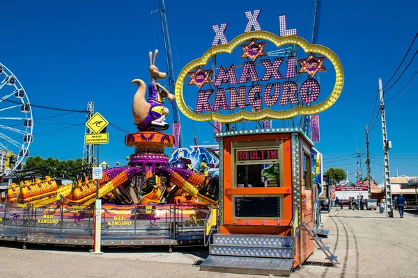 Seville Spain May 2022 Feria Sevilla Funfair Attractions Rides Open — Zdjęcie stockowe