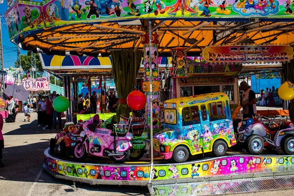 Siviglia Spagna Maggio 2022 Feria Sevilla Funfair Attrazioni Giostre Sono — Foto Stock