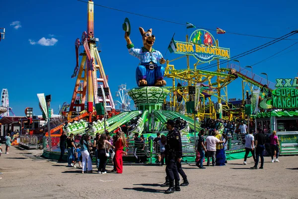 Seville Spain May 2022 Feria Sevilla Funfair Attractions Rides Open — Stock Photo, Image