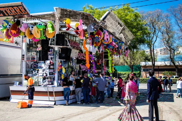 Seville Spain May 2022 Feria Sevilla Funfair Attractions Rides Open — ストック写真