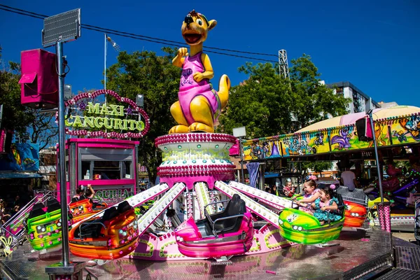 Seville Spain May 2022 Feria Sevilla Funfair Attractions Rides Open — Stock Photo, Image