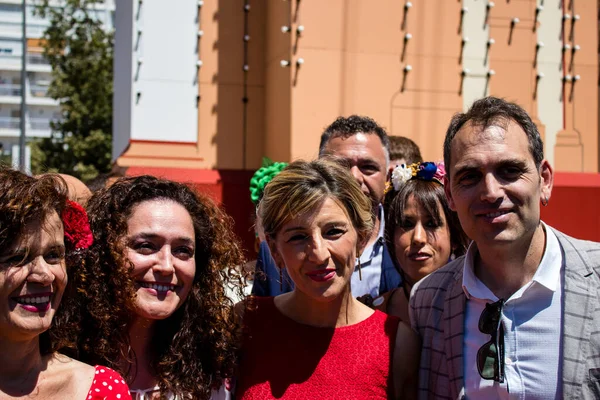Seville Spain May 2022 Yolanda Diaz Minister Labor Walking Aisles — Foto Stock