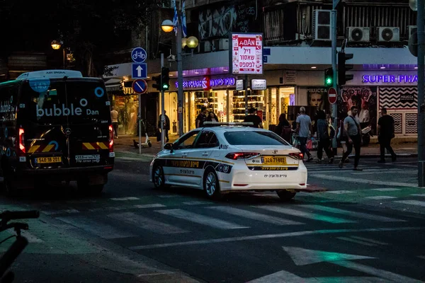 Tel Aviv Israel May 2022 Police Car Rolling Streets Tel — стоковое фото