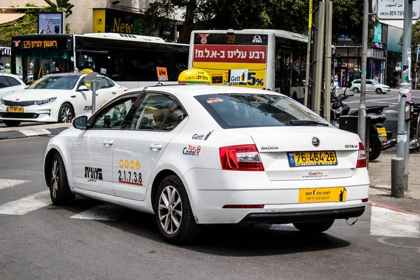 Tel Aviv Israel Mayo 2022 Conducción Taxis Las Calles Tel — Foto de Stock