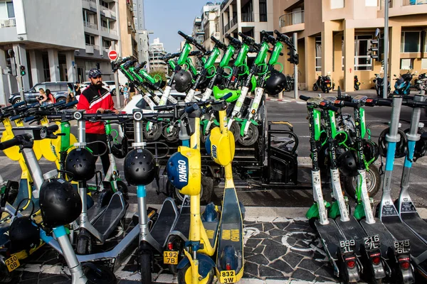 Tel Aviv Israel May 2022 Electric Scooter Hire Operating Utility — Stock Photo, Image