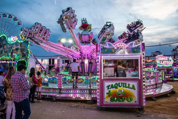 Carmona Spain May 2022 Feria Carmona Funfair Attractions Rides Open — Photo