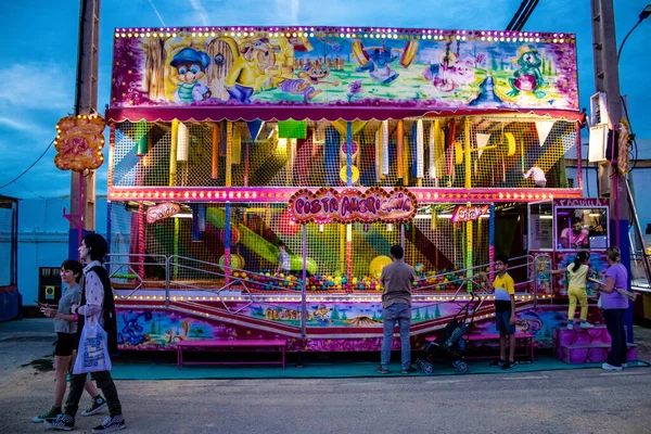 Carmona Spain May 2022 Feria Carmona Funfair Attractions Rides Open — Stock Photo, Image