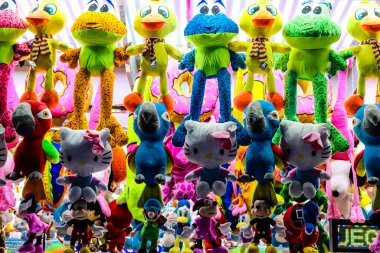 Carmona, Spain - May 11, 2022 Feria de Carmona funfair, attractions and rides are open again, party is back after two years of absence due to an epidemic of covid