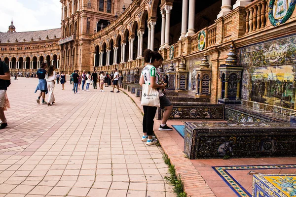 Sevilla España Mayo 2022 Plaza España Complejo Arquitectónico Situado Parque — Foto de Stock