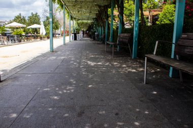 Seville, İspanya - 16 Mayıs 2022 Sevilla şehri ve İspanya 'nın güneyindeki Endülüs Bölgesi' nin başkenti Sevilla 'nın mimarisi