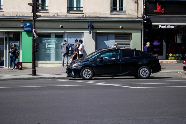 Paris France May 2022 Taxi Driving Streets Paris Coronavirus Outbreak — Stock Photo, Image