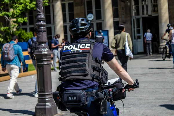 Paris France May 2022 Police Streets Paris Coronavirus Outbreak Hitting — Stock Photo, Image