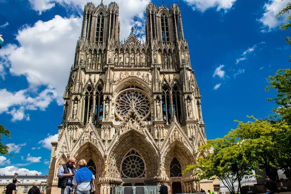 Reims Francja Maja 2022 Katedra Notre Dame Reims Pomnik Mieście — Zdjęcie stockowe