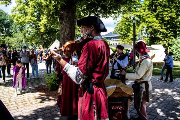 Reims France May 2022 Street Show Historical Reconstruction Which Transports — Stock Photo, Image