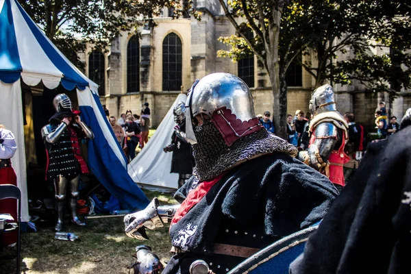 Reims Francia Mayo 2022 Representación Histórica Las Batallas Blindadas Edad —  Fotos de Stock