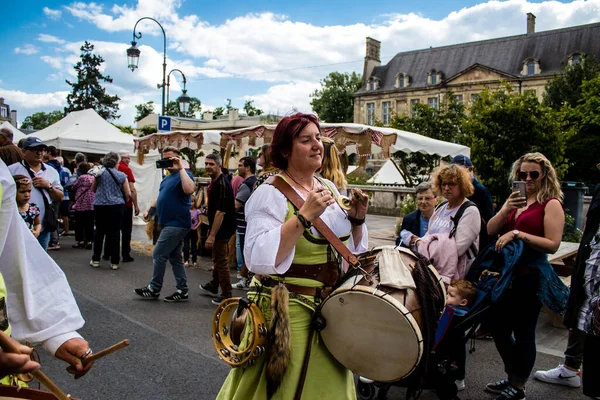 Reims Fransa Mayıs 2022 Orta Çağ Müzik Grubunun Johanniques Festivallerinde — Stok fotoğraf