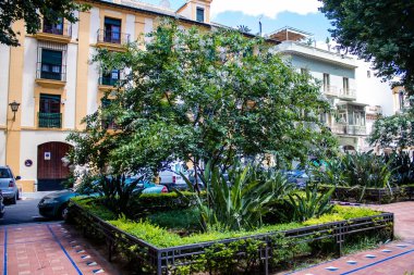 Seville, İspanya - Haziran 01, 2022 Seville şehri ve İspanya 'nın güneyindeki Endülüs Bölgesi' nin başkenti Sevilla 'nın mimarisi.