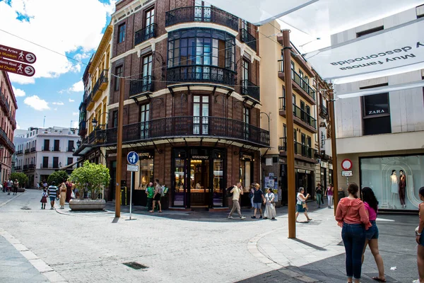 Sevilla España Junio 2022 Fachada Edificio Las Calles Sevilla Ciudad —  Fotos de Stock