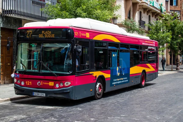 Севілья Іспанія Червня 2022 Року Автобус Проїхав Вулицями Севільї Під — стокове фото