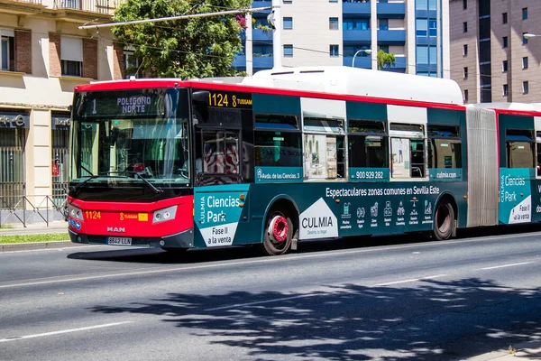 Sevilla Spanien Juni 2022 Busfahrt Durch Die Straßen Von Sevilla — Stockfoto