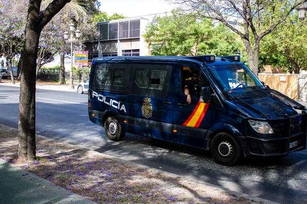 Sevilha Espanha Junho 2022 Carro Polícia Patrulhando Nas Ruas Sevilha — Fotografia de Stock