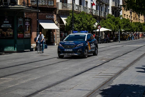 Sevilla Spanien Juni 2022 Polizeiwagen Patrouillieren Den Straßen Von Sevilla — Stockfoto