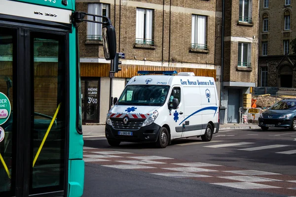 Reims France Mai 2022 Ambulance Traversant Les Rues Reims Lors — Photo