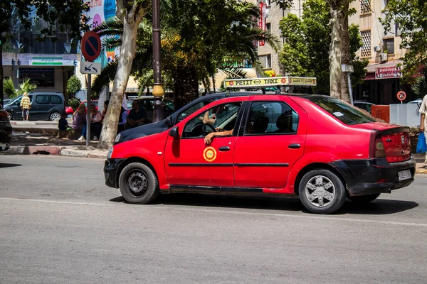 Fez Marocko Juni 2022 Taxi Kör Genom Gatorna Fez Coronavirus — Stockfoto