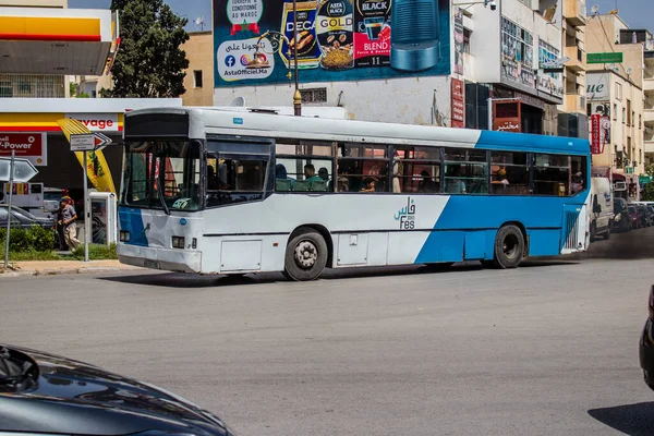 Fez Marocko Juni 2022 Buss Kör Genom Gatorna Fez Coronavirus — Stockfoto