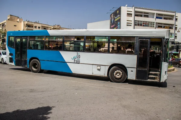 Fès Maroc Juin 2022 Conduite Bus Dans Les Rues Fès — Photo