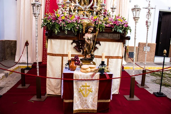 Carmona Espanha Junho 2022 Corpus Christi Carmona Procissão Religiosa Pelas — Fotografia de Stock