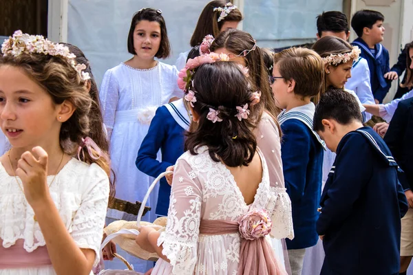 Carmona Espagne Juin 2022 Corpus Christi Carmona Procession Religieuse Avec — Photo