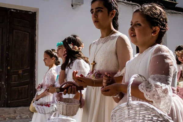 Carmona Spain June 2022 Corpus Christi Carmona Religious Procession Young — Stock Photo, Image