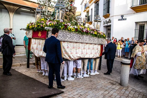 Carmona España Junio 2022 Corpus Christi Carmona Procesión Religiosa Las — Foto de Stock