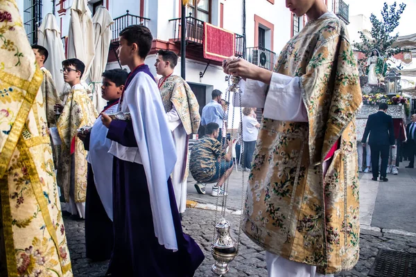 Carmona Ισπανία Ιουνίου 2022 Corpus Christi Carmona Θρησκευτική Πομπή Στους — Φωτογραφία Αρχείου