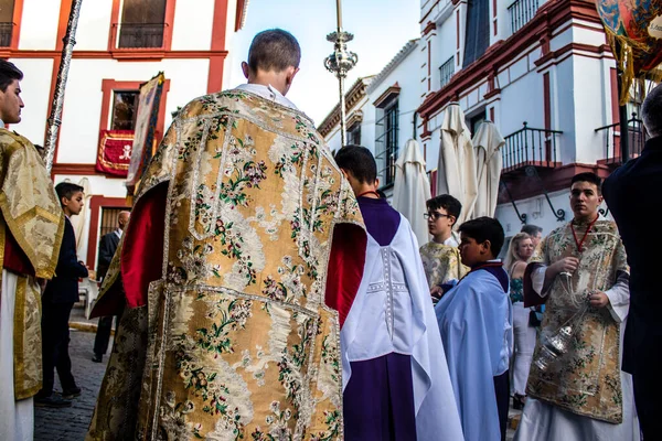 Carmona Spanya Haziran 2022 Carmona Corpus Christi Sokaklardaki Dini Tören — Stok fotoğraf