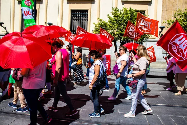 Siviglia Spagna Giugno 2022 Dipendenti Personale Domestico Che Lavorano Nell — Foto Stock