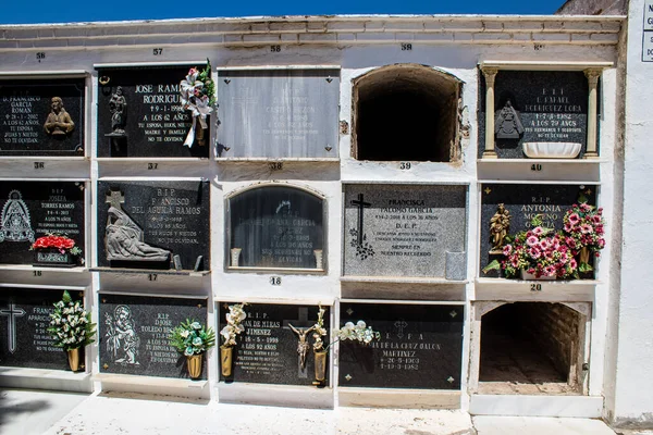 Carmona Spagna Luglio 2022 Tombe Tipiche Cimitero Cristiano Del Comune — Foto Stock