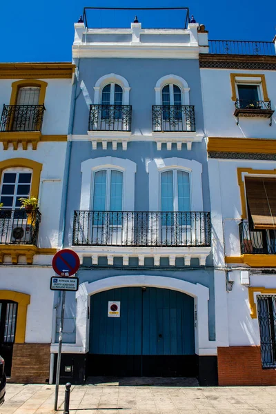 Seville Spain July 2022 Facade Building Streets Seville Emblematic City —  Fotos de Stock