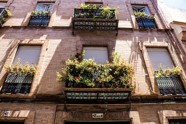 Seville Spain July 2022 Facade Building Streets Seville Emblematic City — Fotografia de Stock