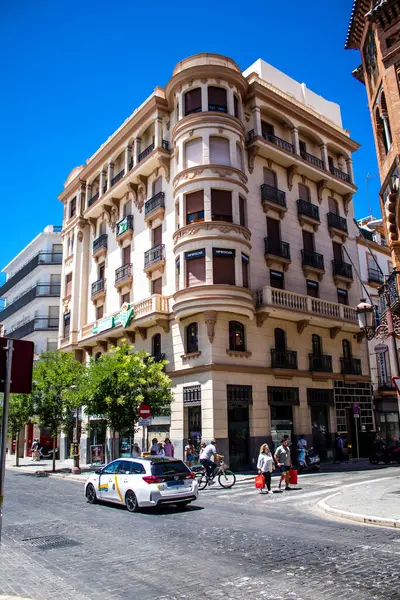 Sevilla Spanien Juli 2022 Fassade Eines Gebäudes Den Straßen Von — Stockfoto