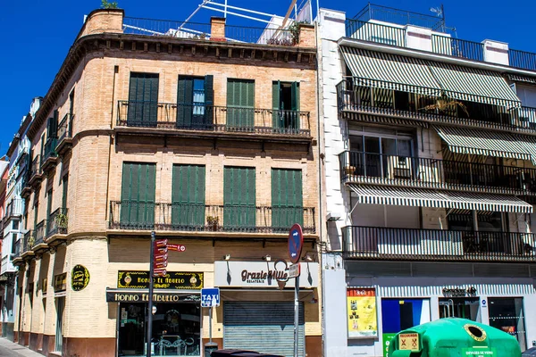 Sevilha Espanha Julho 2022 Fachada Edifício Nas Ruas Sevilha Cidade — Fotografia de Stock