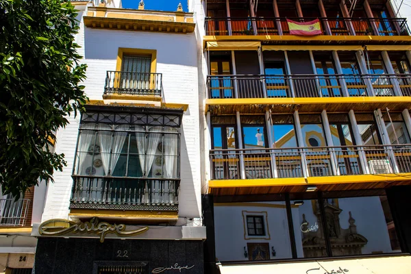 Seville Spain July 2022 Facade Building Streets Seville Emblematic City — Zdjęcie stockowe