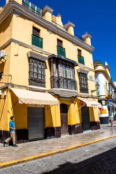 Seville Spain July 2022 Facade Building Streets Seville Emblematic City —  Fotos de Stock