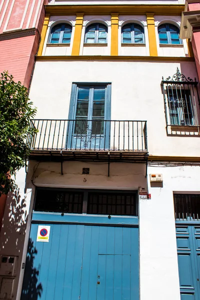 Seville Spain July 2022 Facade Building Streets Seville Emblematic City — Fotografia de Stock