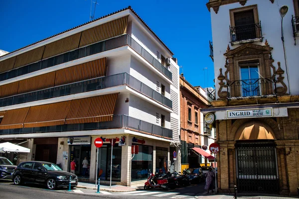 Seville Spain July 2022 Facade Building Streets Seville Emblematic City —  Fotos de Stock