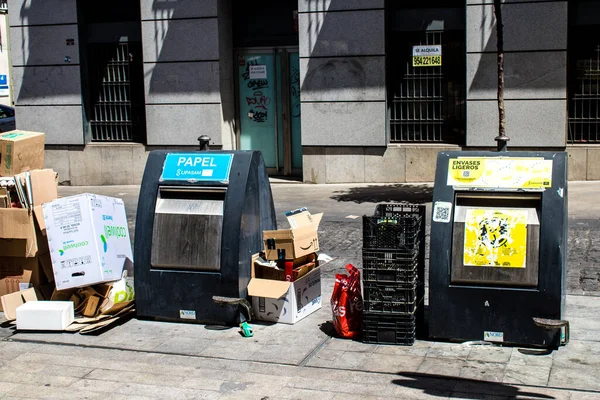 Seville Spain July 2022 Garbage Container Streets Seville Emblematic City — 스톡 사진