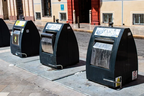Seville Spain July 2022 Garbage Container Streets Seville Emblematic City — 스톡 사진