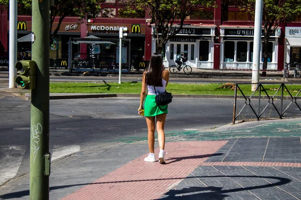 Seville Spain July 2022 Pedestrians Shopping Main Commercial Street Seville — Fotografia de Stock