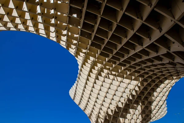 Seville, Spain - July 04, 2022 The Metropol Parasol, popularly linked to the name of Las Setas, is the largest wooden structure of the world, offering a panoramic view of the town of Seville